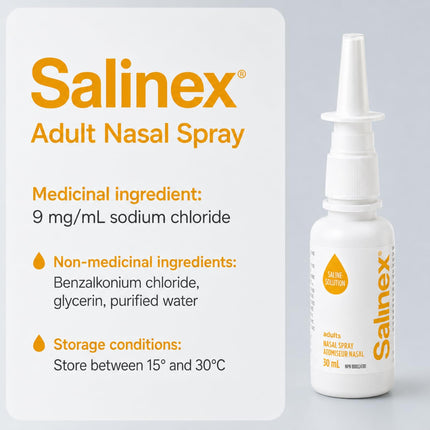 Salinex Adults Congested & Itchy Noses Daily Nasal Care for Allergy & Cold Relief, 30 mL