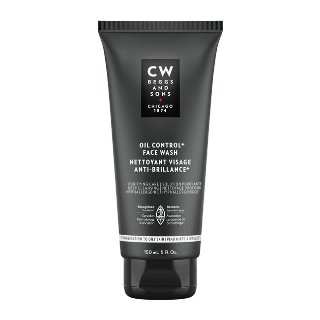 CW Beggs Oil Control+ Face Wash for Men, Oily Skin, Hypoallergenic, Fragrance-Free, Paraben-Free, Alcohol-Free, Mineral Oil-Free, Cruelty-Free