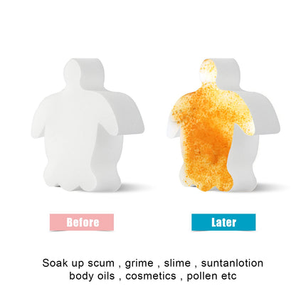 18pcs Oil Absorbing Scum Sponge for Hot Tub, Pool Sponge Oil Absorber Hot Tub Accessories Floating Oil & Scum Absorber for Pool & Spa, Turtle Shape (White)