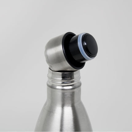 JS Gourmet 750ml Double Wall Stainless Steel Water Bottle with Leak-proof Silicone Cap, Lightweight, Reusable Insulated Metal Bottle, Keeps Beverages Hot or Cold