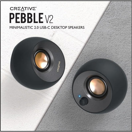 Creative Pebble V2 - Minimalistic 2.0 USB-C Powered Desktop Speakers