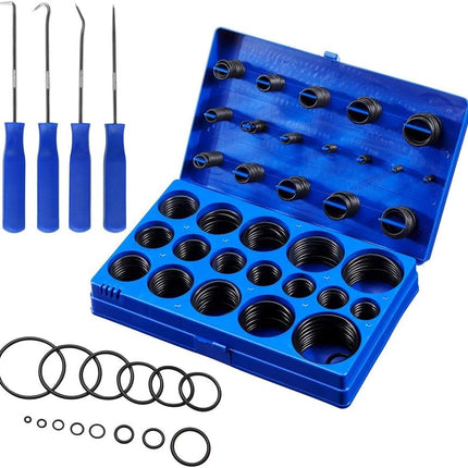 O Ring Kit, 419 Piece Metric Universal O-Ring Assortment Kits Rubber NBR O-Ring Gasket Set for Automotive, Plumbing and Faucet Repair + 4 Piece O-Ring and Seal Remover