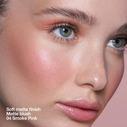 HERORANGE Powder Matte Blush Cheeks Face Makeup Pink Monochrome Fade and Transfer-Resistant Baked Blush, Vegan