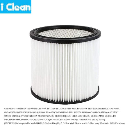 I clean Replacement Shop Vac Filter Fits 90304 9030400 90350 90333 Most Shop Wet/Dry Vacuum Cleaners 5 Gallon and Above