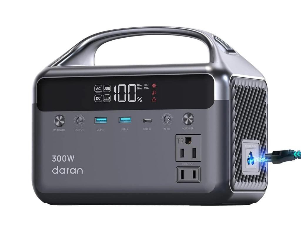 Portable Power Station 300W (600W Surge), 192Wh (60,000mAh) LiFePO4 Battery Backup, 300W AC Outlets, 5.5lbs Ultra-Light Power Bank Station, Solar Generator for Outdoor Camping, Home & Emergency