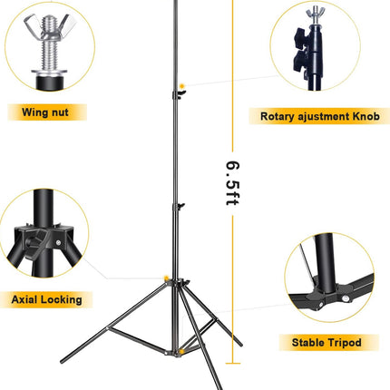 Backdrop Stand for Parties, 6.5x10ft Photo Background Support Banner Stand with 4 Spring Clamps, 2 Sandbag, 4 Backdrop Holder Clip for Parties, Baby Shower, Birthday