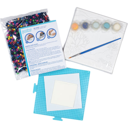 Perler Bead & Paint Canvas Kit-Underwater 6"x6"