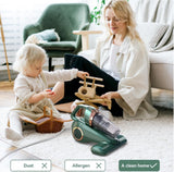 Dibea Handheld Bed Vacuum Cleaner, Mattress Vacuum Cleaner with 15KPa Suction, Washable HEPA Filter for Deep Clean Fur, Hair, Dust on Sofa, Couch, Carpet and Other Fabric, Green