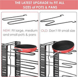 MUDEELA Pots & Pans Organizer for Cabinet 8-Tier Pan Rack