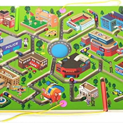 Kids Magnetic Maze Puzzle - City Traffic Learning Toy