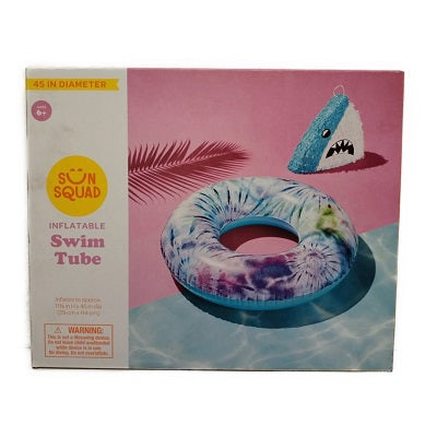 Tie Dye Swim Tube Pool Float Lazy River Inflatable Sun Squad 45 Inch Diameter