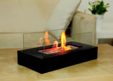 WJC Shop Fire Desire's Cubic bio Ethanol Fireplace, Table Top, Tempered Glass, Indoor Outdoor, Indoor/Outdoor Portable Smokeless Firepit, Black