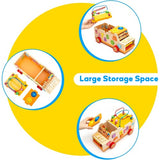 Kids Early Educational Toys, Wooden Shape Sorter Truck with Bead Maze, Numbers, Shapes, Hammer Bench, Abacus for Toddlers Ages 3+