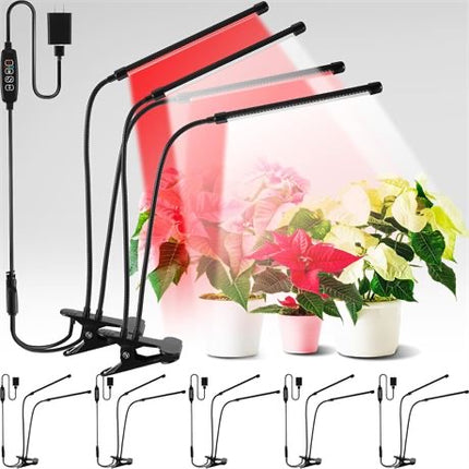 VIHOSE 10 PACK ClipOn 6000K White LED Full Spectrum Plant Grow Light 2 HEAD