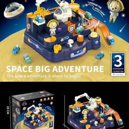 PATPAT® Car Toys for Kids Car Track Set for Kids Toys, Space Toys with 2 Mini Cars, Toddler Toys Interactive Car Toy, Educational Kids Learning Toy Astronaut Car Gift for 3-5-12 Years Old Boys Girls