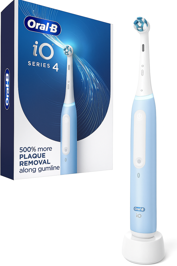 Oral B iO Series 4 Electric Toothbrush with (1) Brush Head, Rechargeable, Light Blue (Model iO G4.1A6.1K)