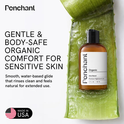 Penchant Organic Personal Lubricant with Organic Aloe Juice – Plant Based, Water Based Lube, pH Balanced for Intimate Use, Unscented 120 ml EACH