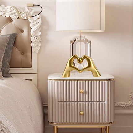 MOYI Gold Heart Hands Statue Aesthetic Boho Shelf Decor (No Bracelets)