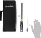 Amazon Basics File Set with Carry Case - T12 Drop Forged Alloy Steel - Includes 4-Piece Large Files and 12-Piece Needle Files
