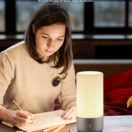 Touch Control Lamp for Bedroom 3 Level Dimmable Warm White Lights with RGB Color - Gold