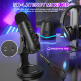 ZealSound USB Microphone,Condenser Phone Computer PC Mic kit,Plug&Play Gaming Microphones for PS 4&5.Mic Gain&Volume Control,Echo &Mute Button for Vocal,Record,Streaming,Discord YouTube Podcast on Mac