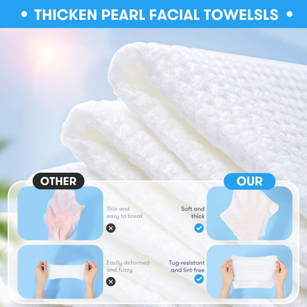 Beauntangly 50Count Disposable Face Towel, Ultra Soft Thick Absorbent Makeup Remover Dry Wipes, Biodegradable Lint-Free Face Cloths for Skin Care Cleansing