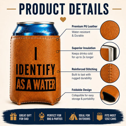 LoLoud Leather Can Cooler Sleeve Funny Gift