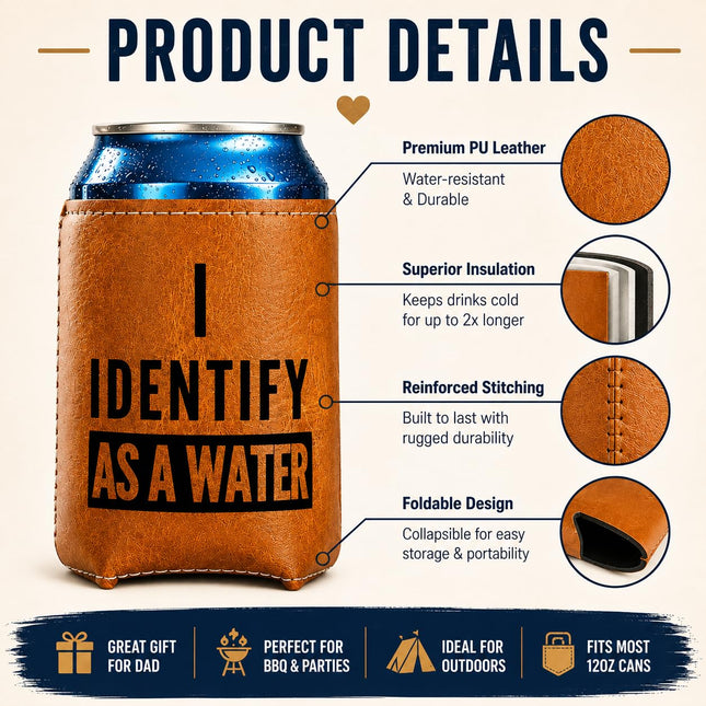 LoLoud Leather Can Cooler Sleeve Funny Gift