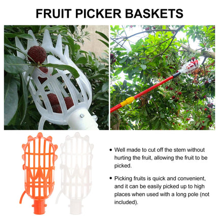 Luxshiny 2 Pack Fruit Picker Baskets with Stem Cutter for Garden and Orchard Use Portable Mango Pear Picking Tool Without Pole 7.87X3.54X3.54 Inches