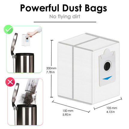 LemonRunRun 6 Pieces T30S Replacement Dust Bags for ECOVACS DEEBOT X5 Omni/ X5 Pro Omni/ X2/ DEX86 Vacuum Bag, Activated Carbon Disposal Bags (NOT FOR T30S COMBO)