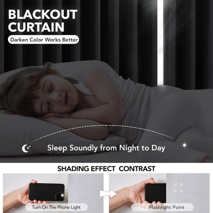 Deconovo Rectangle Blackout Curtain Room Darkening Panel Thermal Insulated Window Treatment Panels Blackout Grommet Drapery, Greyish White, 52x63 Inch One Panel