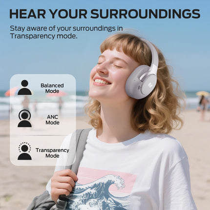 Monster Persona 5th ANC-Wireless Bluetooth Over-Ear Headphones with Microphone, 70H Playtime, Bluetooth 6.0, Comfortable and Foldable Design(Purple)