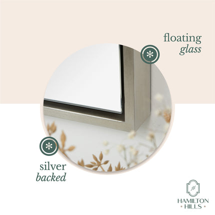 Hamilton Hills 22" x 30" Contemporary Black Framed Rectangular Wall Mirror