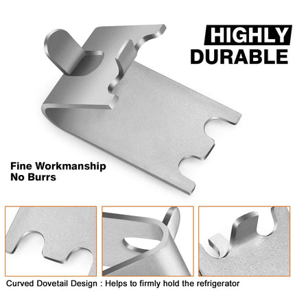 HK Freezer 10PCS Replacement Shelf Square Buckles Clips, Stainless Steel Hooks Shelf Clip for Refrigerator