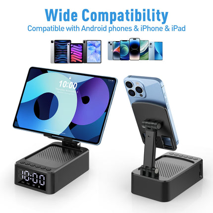 INOMO Men Cell Phone Stand with Wireless Bluetooth Speaker, BLACK