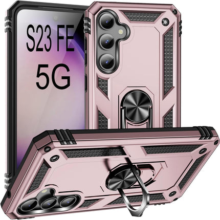 CQUIK Phone Case for Samsung Galaxy S23 FE 5G Case with Ring Stand Magnetic Kickstand for Samsung Galaxy S23 S23 FE