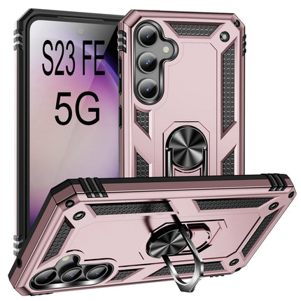 CQUIK Phone Case for Samsung Galaxy S23 FE 5G Case with Ring Stand Magnetic Kickstand for Samsung Galaxy S23 S23 FE