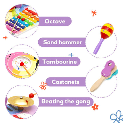 Montessori Toy 3 Years, Musical Instruments for Children Made of Wooden Musical Toy, Musical Instruments for Children from 1 Year, Girls 2 3 4 5 Years Musical Instruments for Children Wooden Music Toy