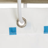 amazon basics Polyester Squares Shower Curtain with Hooks - 72 x 72 inch, Blue(Washable)