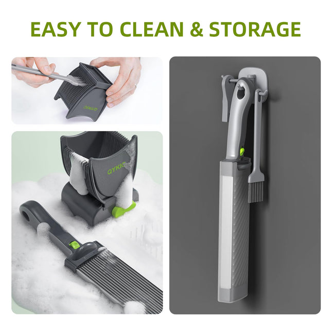 Fresh Meat Slicer, Thickness Adjustable Stainless Steel Kitchen Cleaver Knife Set With Block, Manual Fresh Meat Cutter Jerky Slicer For Beef Pork, Cooking BBQ Hot Pot (Gray)