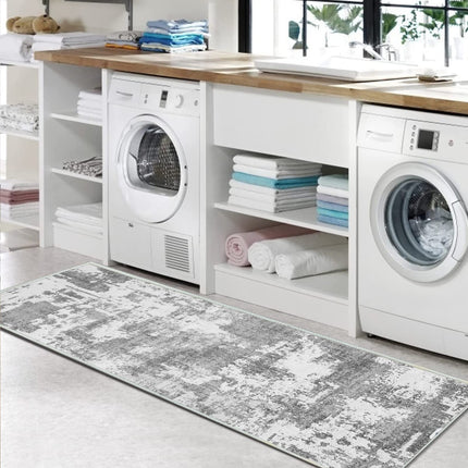 JURLEA Hallway Runner Rug 2×10 Non-Slip Carpet Runner for Hallways Kitchen Living Room No Shedding Washable Lightweight Long Runners Rug (Cream/Grey, 60x300cm,2'x 10')