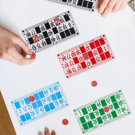 Kisangel Russian Bingos Chess Toy Educational Logical Game with 48 Cards 90 Pieces Portable Lightweight Bingo Set for Kids Family Hand-Eye Coordination Concentration Training