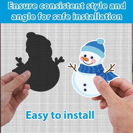 Sinbana 12pcs/6 Pairs Screen Door Magnets Decorations, Christmas Winter Snowflake Snowman Penguin Flexible Magnetic Double Sided Screen Savers for Pet Bird Protection Fridge Decals Cruise Door Decor
