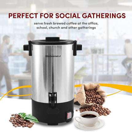 Elite Cuisine CCM-035 30-Cup Stainless Steel Coffee Urn Coffee Maker Water Boiler LIKE NEW