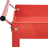 Amazon Basics Steel 3-Shelf Multipurpose Tub Utility/Supply Cart with 550 lb Capacity - Red