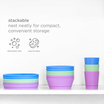 Ubbi Plate Set with Interchangeable Suction Base for Babies and Toddlers, 2 Pack, Sugar Snap Green