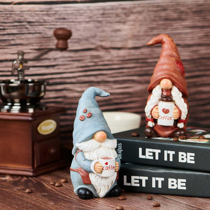 ORIGARDEN 2-PACK Gnomes Coffee Table Decor Resin Gnome Collectible Figurines
