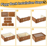 2PCS Cash Vault Wooden Savings Box 10000 The Challenge Piggy Bank