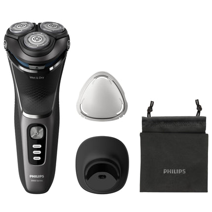 Philips Electric Shaver Series 3300, Wet & Dry with Self-Sharpening PowerCut Blades, S3343/13