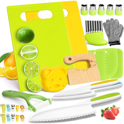 YASTER 28PCS Toddler Knife Set for Real Cooking Age 2+